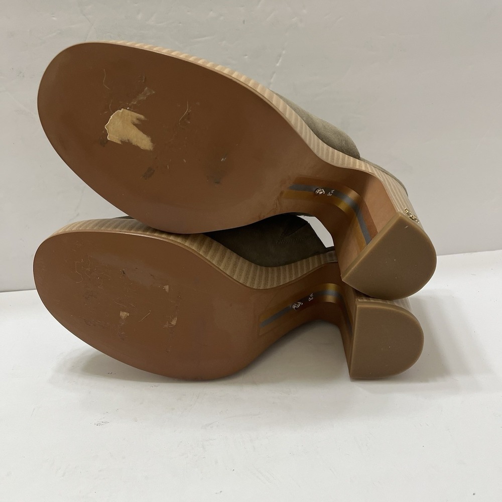 Sam Edelman Shiloh Chunky Platform Heeled Mules Dark Tan Suede Women's 8.5 - Picture 9 of 11